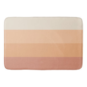 Pretty Peach Stripes Bath Mat