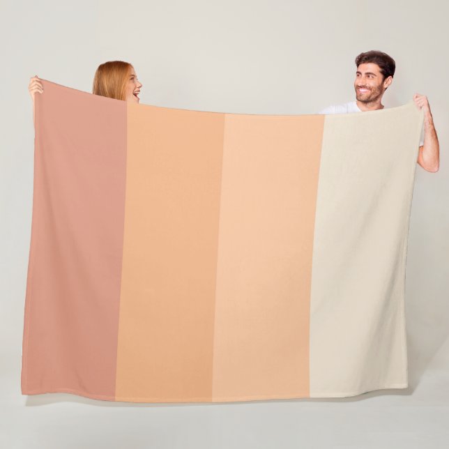 Pretty Peach Stripes Fleece Blanket (In Situ)