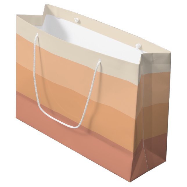 Pretty Peach Stripes Large Gift Bag (Front Angled)