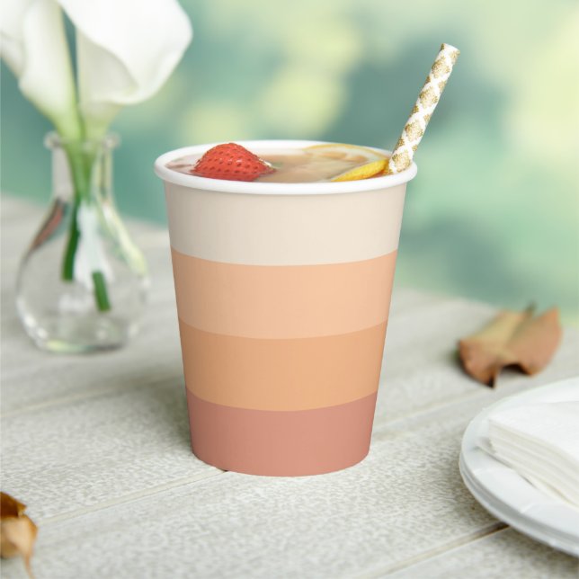 Pretty Peach Stripes Paper Cups (Insitu)