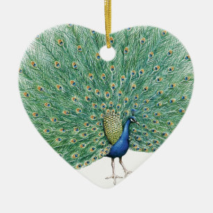 Pretty Peacock Ceramic Ornament