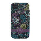 Pretty Peacock Coloured Paisley with Monogram