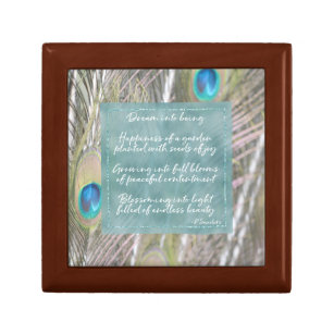 Pretty Peacock Feathers Dream Poem     Gift Box