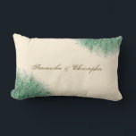 Pretty Peacock Feathers Lumbar Pillow<br><div class="desc">Pretty Peacock Feathers bride and groom or married couple personalized name pillow</div>