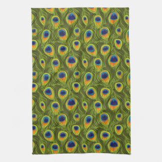 Pretty Peacock Feathers Pattern Kitchen Towel