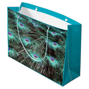 Pretty Peacock Feathers Photo Large Gift Bag
