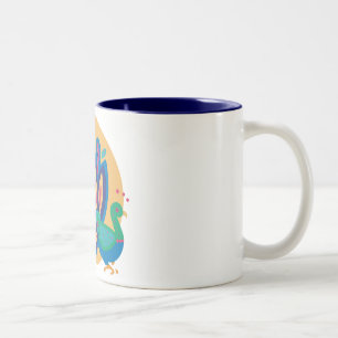 Pretty Peacock One Two-Tone Coffee Mug