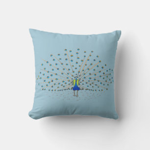 Pretty Peacock Painting Decorative Throw Pillows