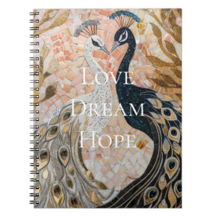 Pretty Peacock Pink Gold  Notebook