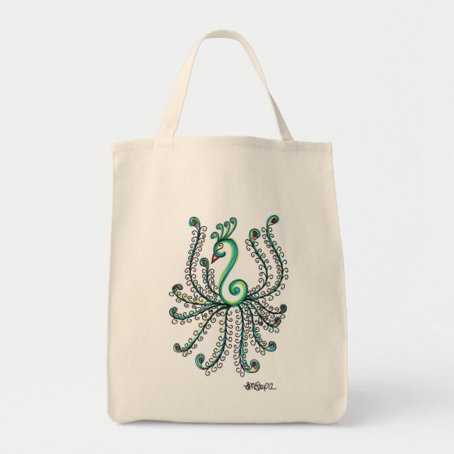 Pretty Peacock Tote Bag (Front)