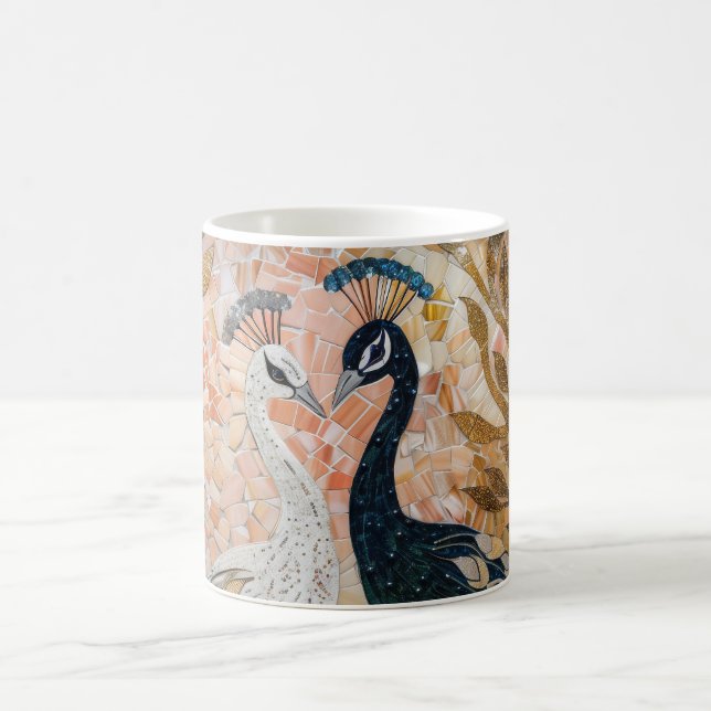 Pretty Peacocks Gold Glam   Coffee Mug (Center)