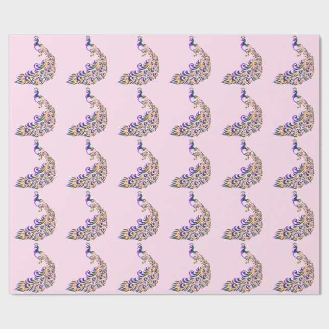 Pretty Peacocks Wrapping Paper (Flat)