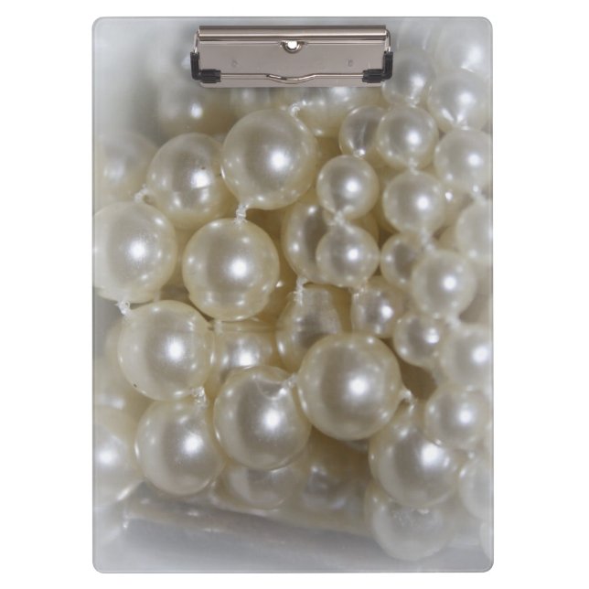 Pretty Pearls Home Office Clipboard (Front)
