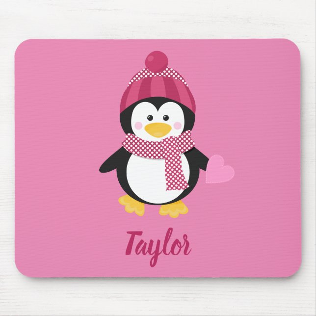 Pretty Penguin Mouse Pad (Front)