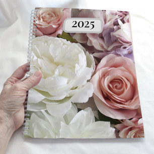 Pretty Peonies and Roses Custom Year Floral Planner