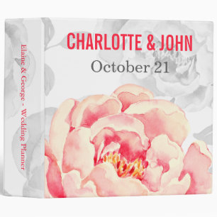 Pretty Peonies Modern Floral wedding Planner Binder