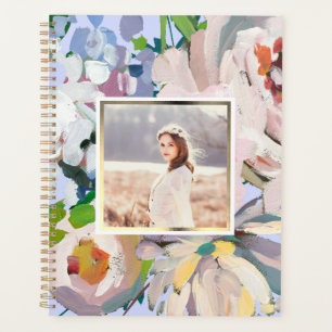 Pretty Periwinkle Blue Watercolor Floral Photo Planner