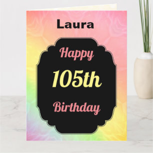 Pretty personalised 105th Birthday Card