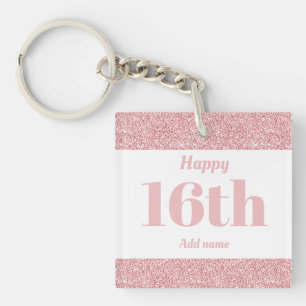 pretty personalised birthday gift keychain 16th