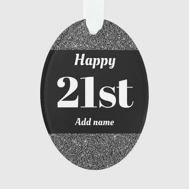 Pretty personalised birthday gift ornament 21st (Front)