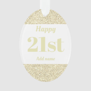 Pretty personalised birthday gift ornament 21st