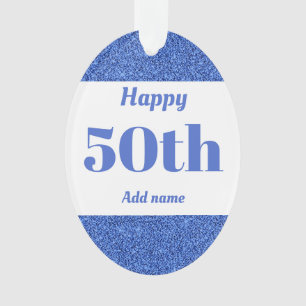 Pretty personalised birthday gift ornament 50th