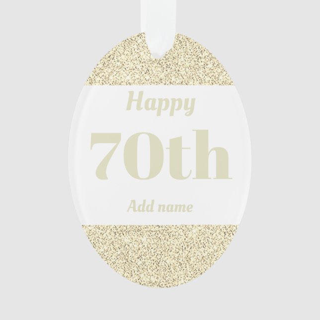 Pretty personalised birthday gift ornament 70th (Front)