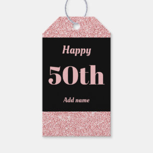 pretty personalised birthday gift tags 50th