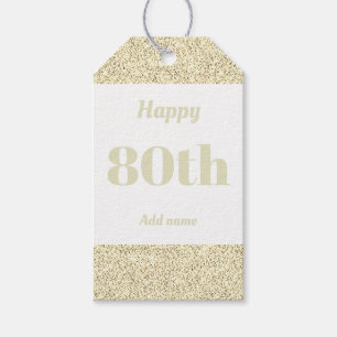 pretty personalised birthday gift tags 80th