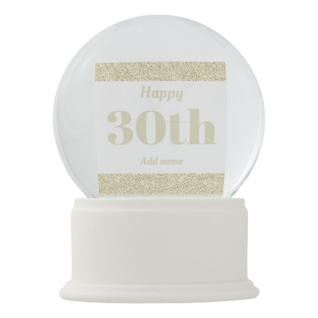 pretty personalised birthday snow globe gift 30th (Front)