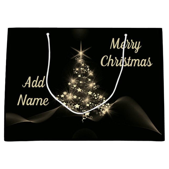 Pretty personalised Christmas gift bag (Front)