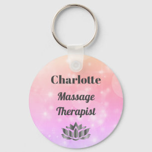 Pretty personalised Massage Therapist Keychain