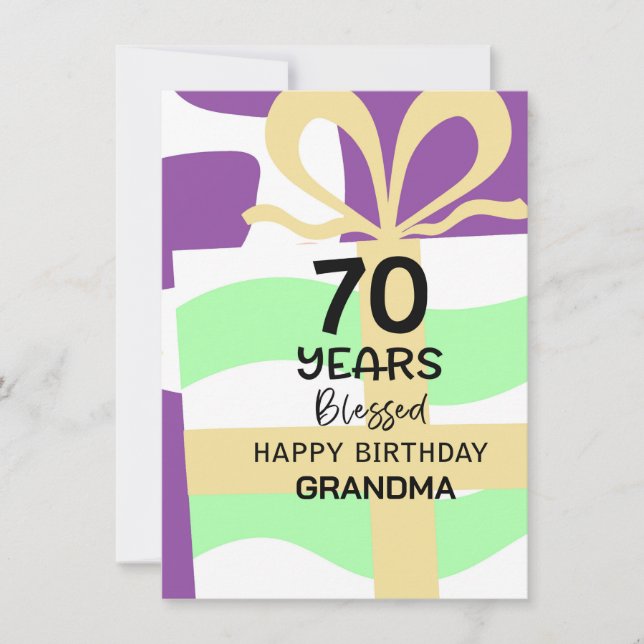 Pretty Personalized 70th Birthday Grandma Blessed (Front)