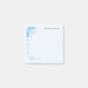 Pretty Personalized Adhesive Pad Forget-me-not Post-it Notes