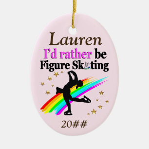 PRETTY PERSONALIZED AND DATED  SKATING ORNAMENT