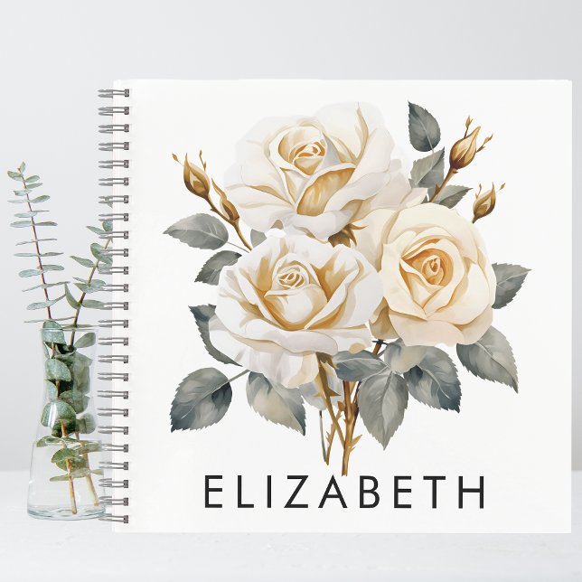 Pretty Personalized Birth Month Flower Custom Name Notebook (Creator Uploaded)