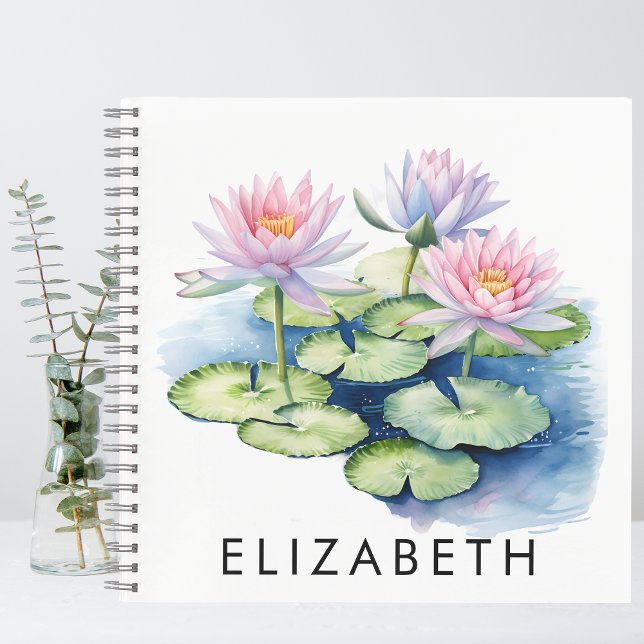 Pretty Personalized Birth Month Flower Custom Name Notebook (Creator Uploaded)
