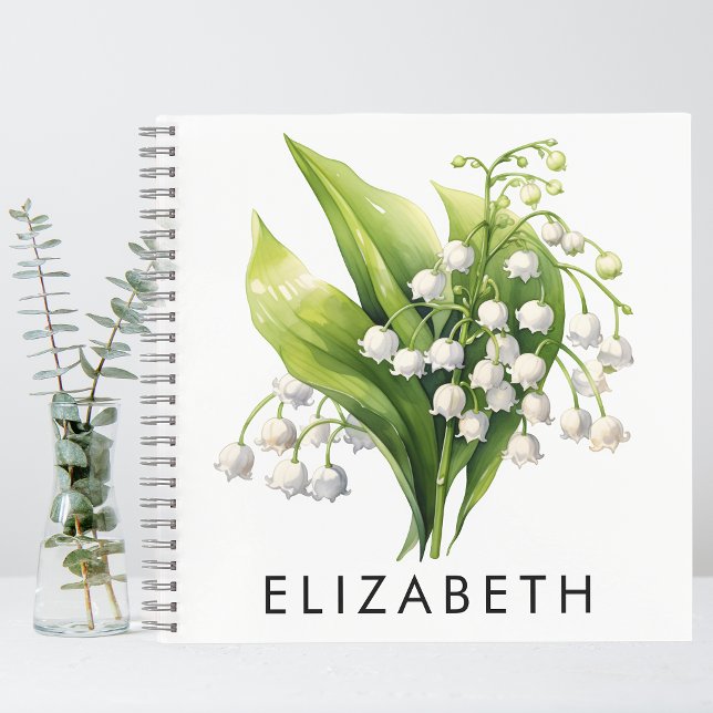 Pretty Personalized Birth Month Flower Custom Name Notebook (Creator Uploaded)