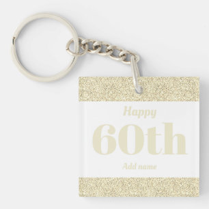 pretty personalized birthday gift keychain 60th