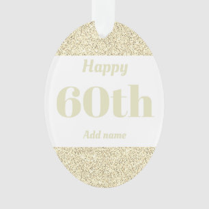 Pretty personalized birthday gift ornament 60th