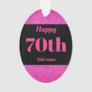 Pretty personalized birthday gift ornament 70th
