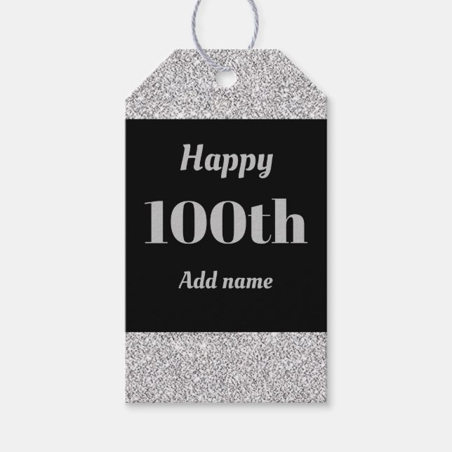 pretty personalized birthday gift tags 100th (Front)