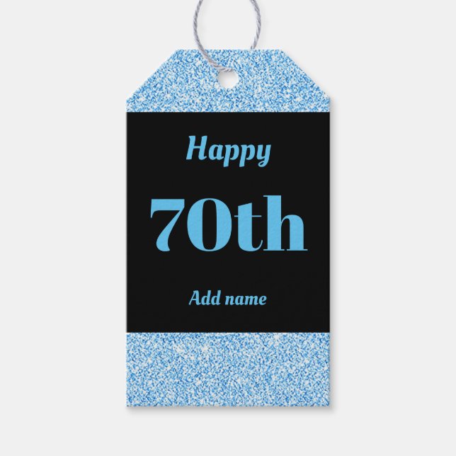 pretty personalized birthday gift tags 70th (Front)