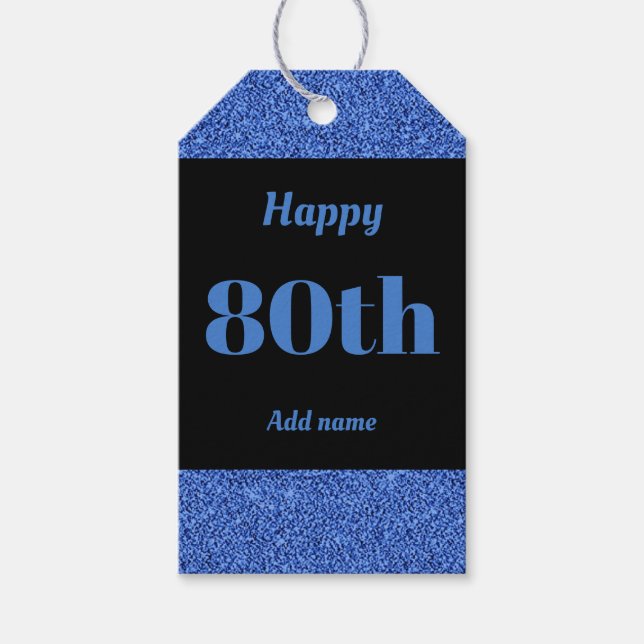 pretty personalized birthday gift tags 80th (Front)