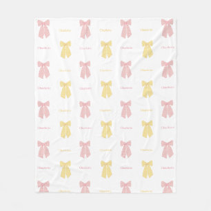 Pretty Personalized Colourful Hair Bow Feminine Fleece Blanket