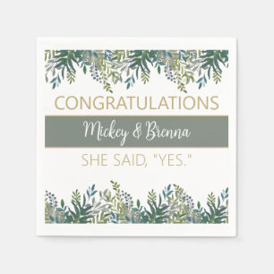 Pretty personalized Engagement party Paper Napkin