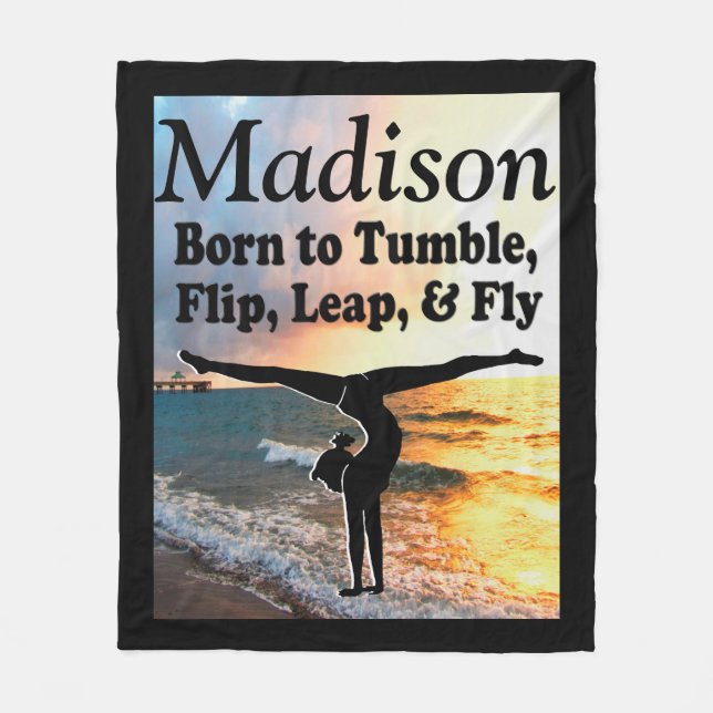 PRETTY PERSONALIZED GYMNAST FLEECE BLANKET (Front)