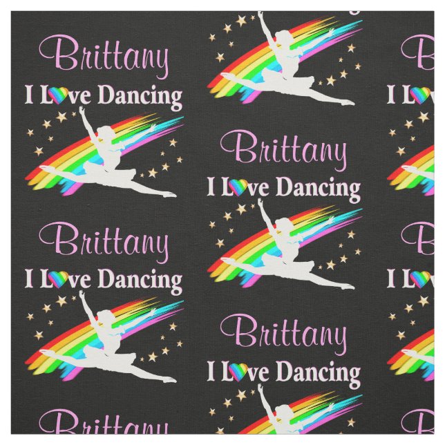 PRETTY PERSONALIZED I LOVE DANCING FABRIC (Swatch)