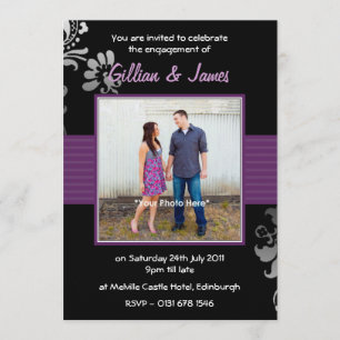 Pretty Personalized Photo Engagement Party Invitation