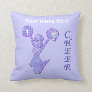 Pretty Personalized Purple Cheerleader Pillows